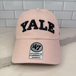 Yale Bulldogs Hat Cap Strap Back Womens Pink Navy NCAA College Clean Up‎ Dad Hat